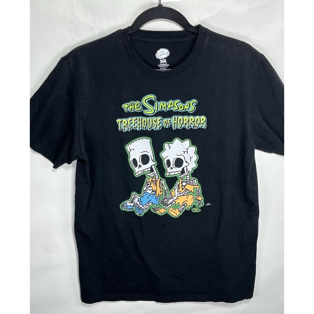 The Simpsons Treehouse of Horror Sz L‎ Black Graphic T-shirt Bart Lisa Halloween